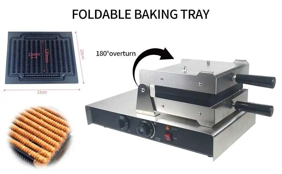 XEOLEO Electric Waffle Maker 1600W Threaded Shape Waffle Maker Machine French Fries Waffle Stick Machine Waffle Iron