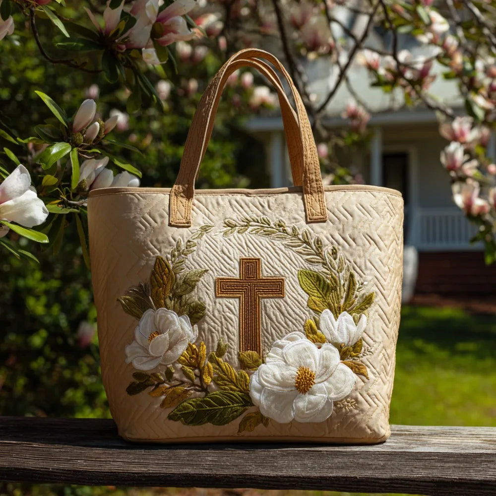 New Cat Pattern Quilted Tote Bag for Women Floral Print Large Capacity Shoulder Tote Bag Soft 3D Shoulder Bag Shopping Bag