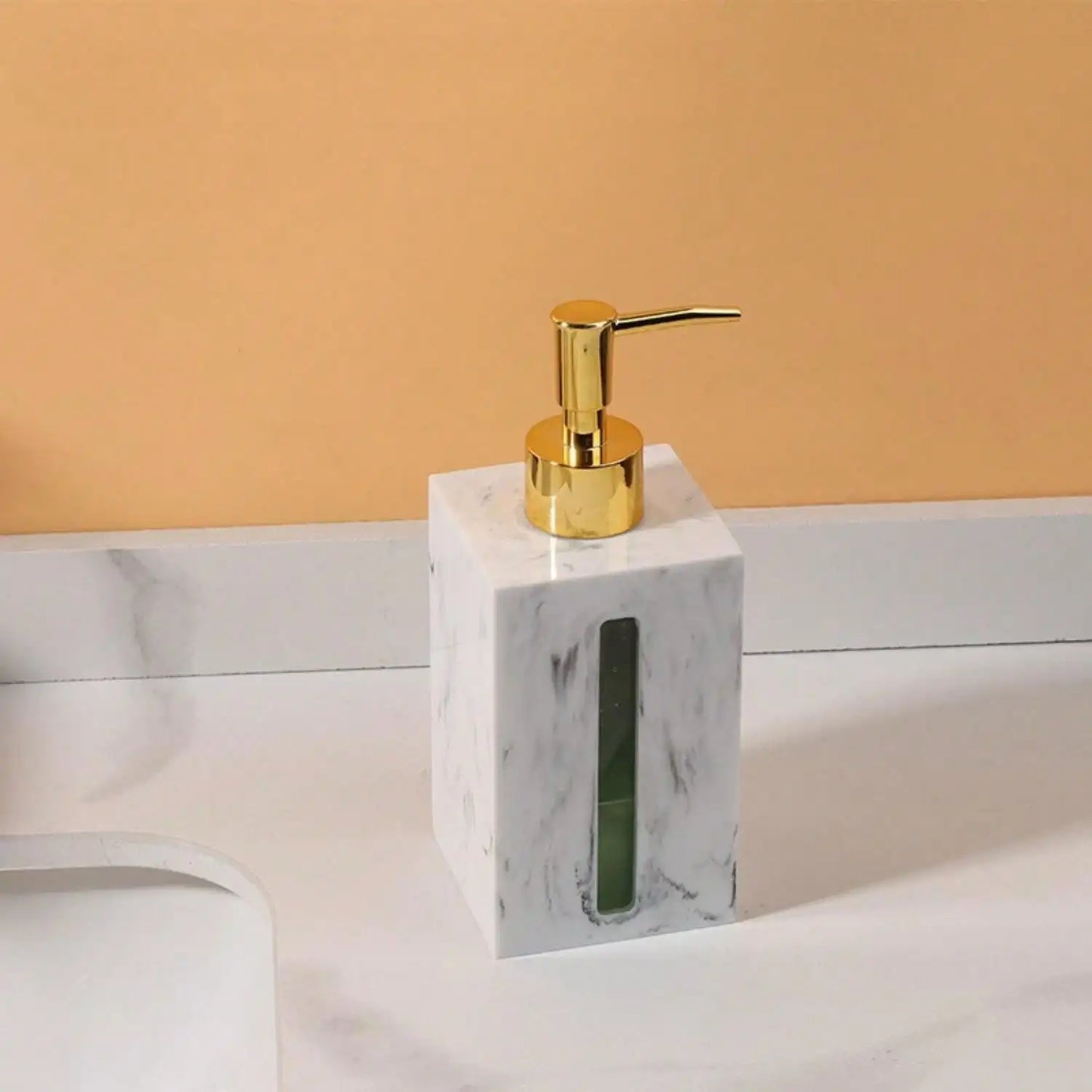 Large Capacity 500ml Refillable Resin Soap Dispenser With Gold Pump For Hotel Guest House Kitchen Bathroom Home Decor Accessorie