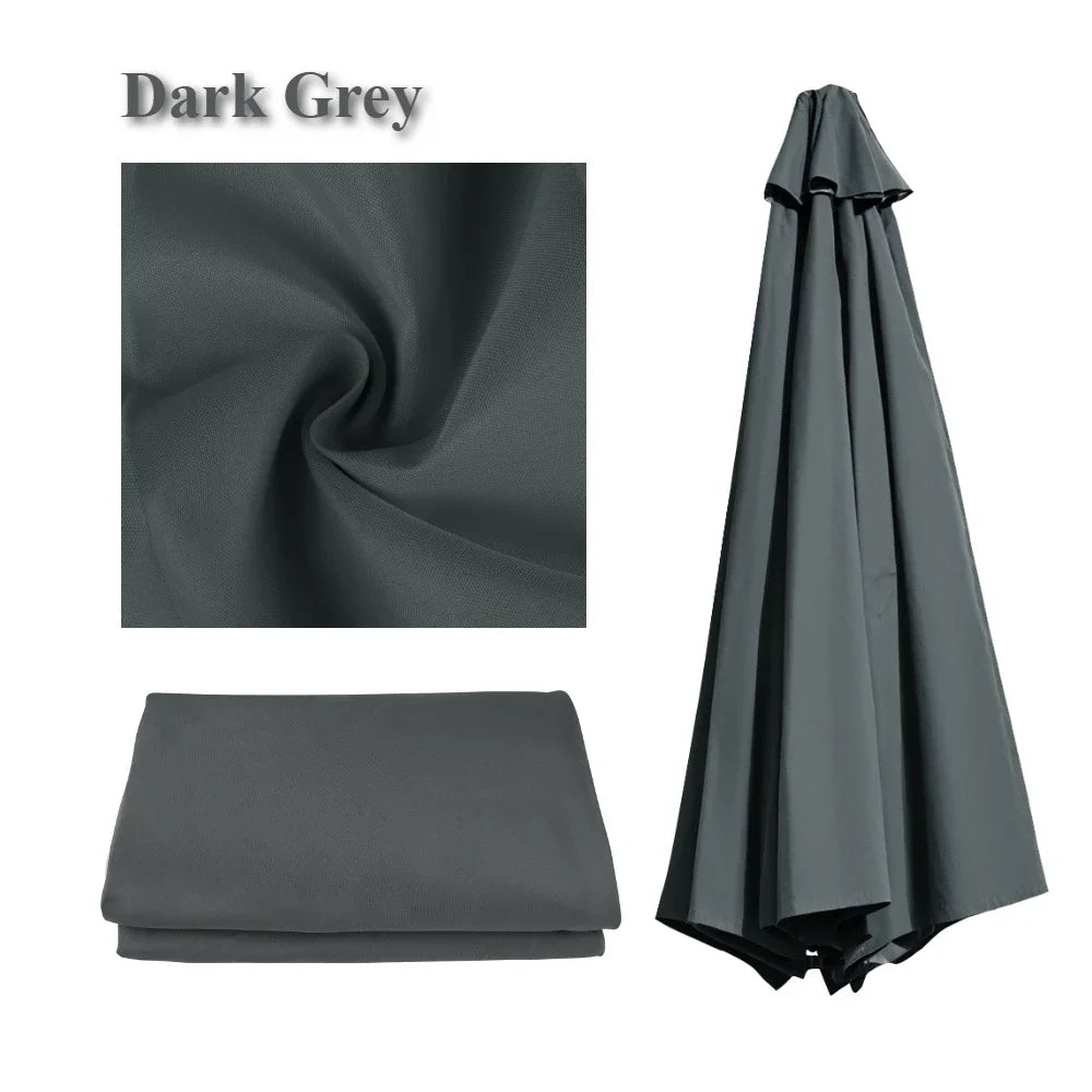 Replaceable Parasol Top Cloth Garden Outdoor Patio Canopy Umbrella Cover Sunshade Garden Canopy UV Protection 2m/2.5m/2.7m/3m