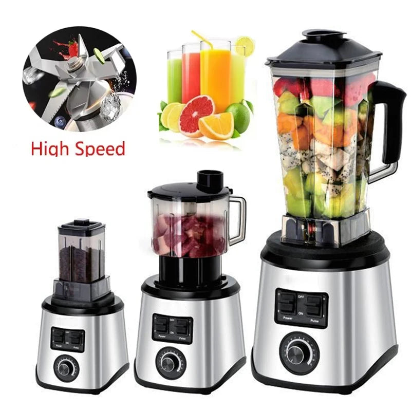 YsinoBear 3-in-1 Electric Blender Professional High Power Food Processor Ice Smoothies Juicer, for Juice, Smoothie, Milkshake