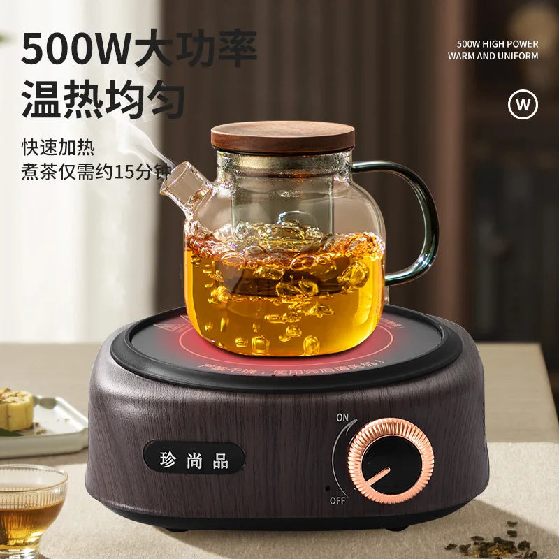New Electric Ceramic Stove with Right Side Knob Indoor Tea Kettle Home Use Tea Boiler Small Electric Kettle Quiet Tea Stove