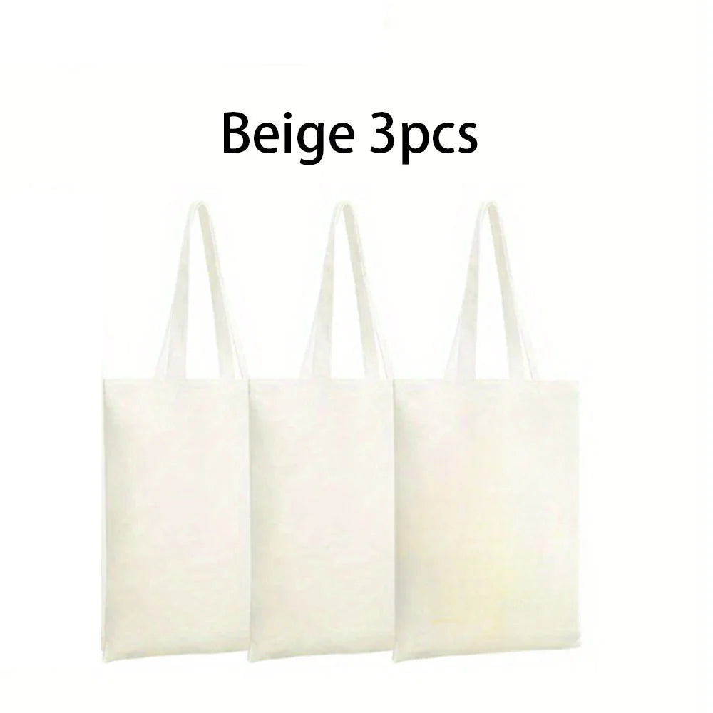 3/6 Pcs Blank Tote Bags 30x40cm for DIY Crafts, Painting, Shopping, and Grocery Use