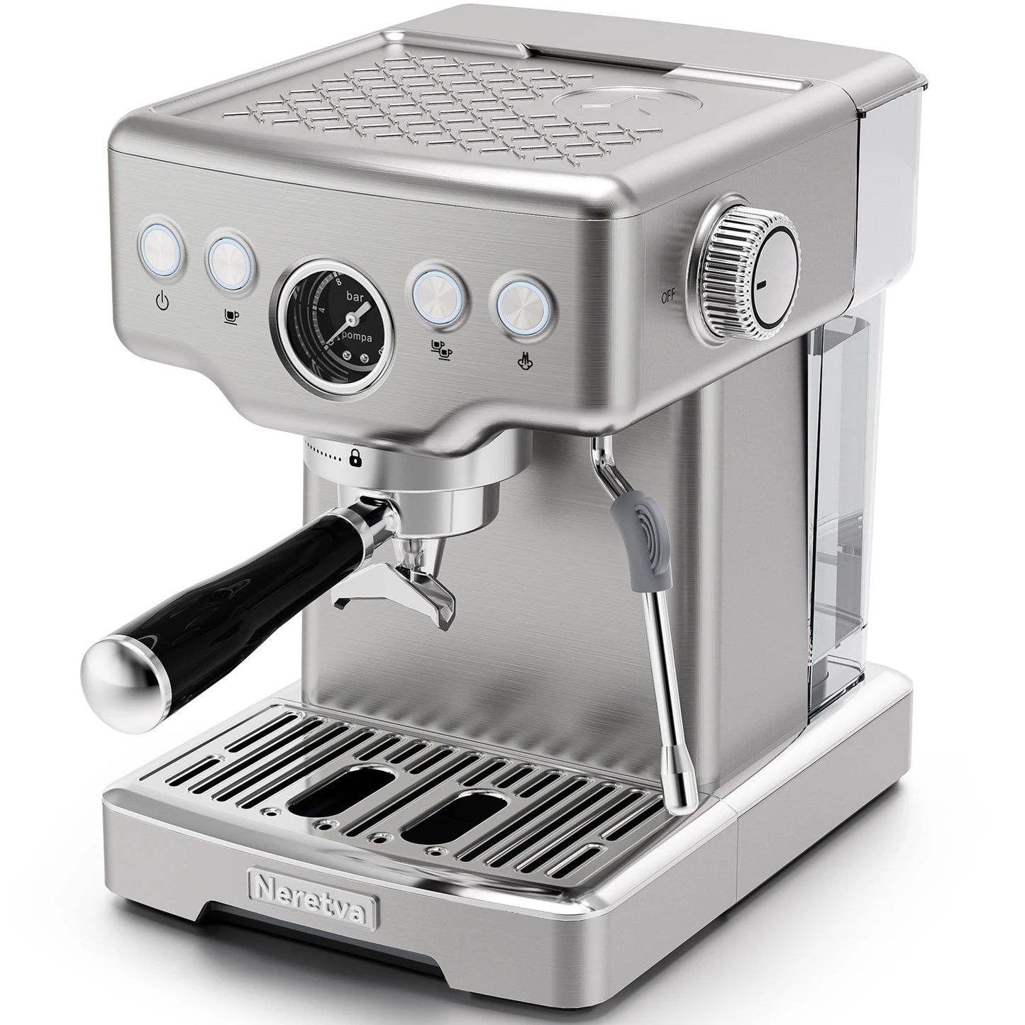 Neretva 15 Bar Espresso Machine with Milk Frother Steam Wand for Cappuccino, Latte, Macchiato, 1450W （220V）