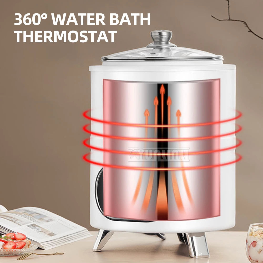 Stainless Steel Yogurt Maker – Large Capacity Features timing and constant temperature control for perfect fermentation. Easy to use and ideal for homemade yogurt.