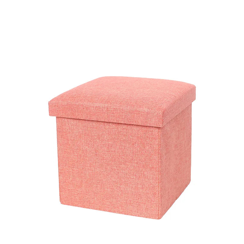 Multifunctional Fabric Organizer Storage Stools Box Foldable Storage Stool Boxes With Padded Seat Home Organization Sundries Box