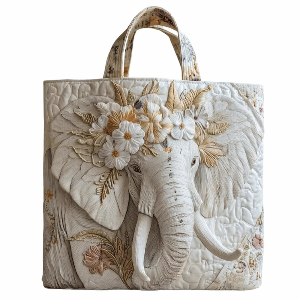 Trendy Vintage Quilted Tote Bag 3D Printed Patterns Large Capacity Travel Handbag Cotton Lightweight Canvas Bag Women Accessory