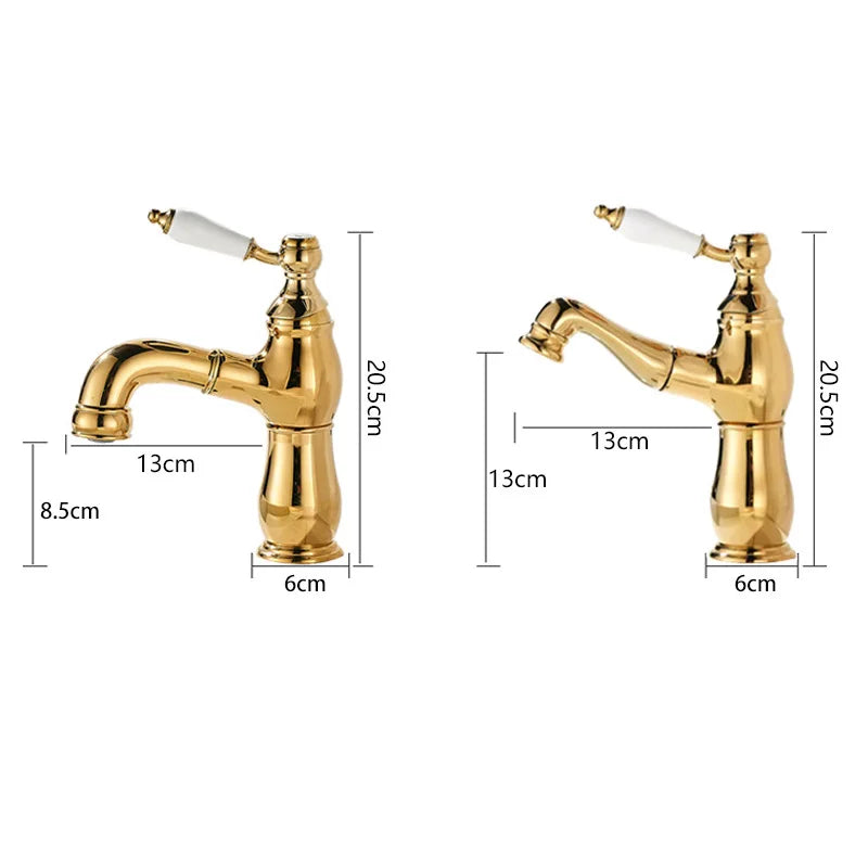 Pull-Out Ceramic Handle Basin Faucet Brass pull-out mixer tap with ceramic handles. Smooth operation, modern design, easy to clean.
Perfect for bathroom sinks, washbasins, or vanities.