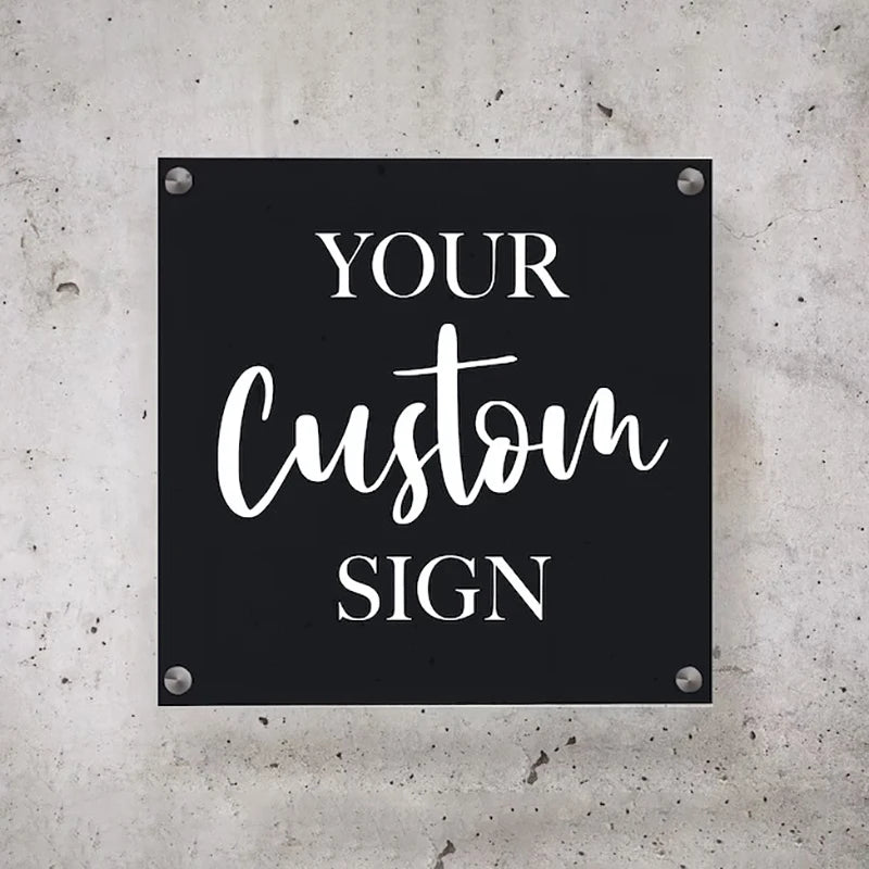Custom Acrylic Business Sign UV Printed Logo Perspex Plate Beauty Salon Nails Studio Wall Aesthetic Decor Office Signage Plaque