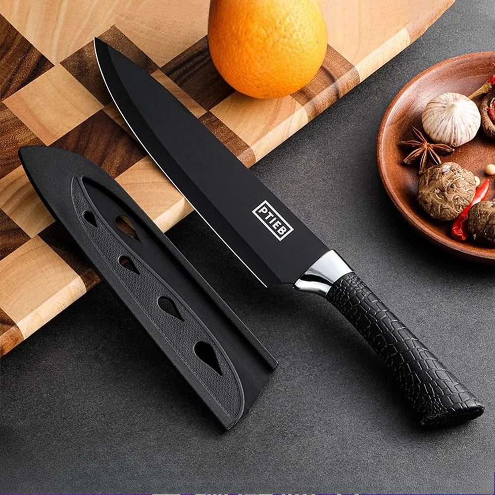 Kitchen Fruit knife Black Titanium Stainless steel Household Chef knife Paring knife Cutting Fruit knife ,durable and sharp