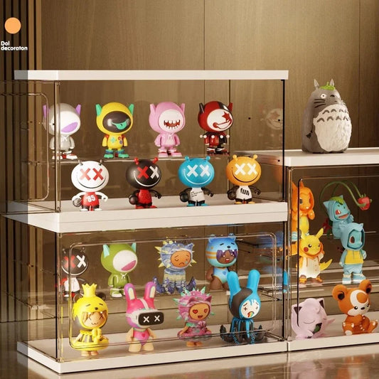 Creative Acrylic Display Cabinet for Blind Box Storage-Premium Transparent Showcase with 360° Visibility Multi-Scene Organizer