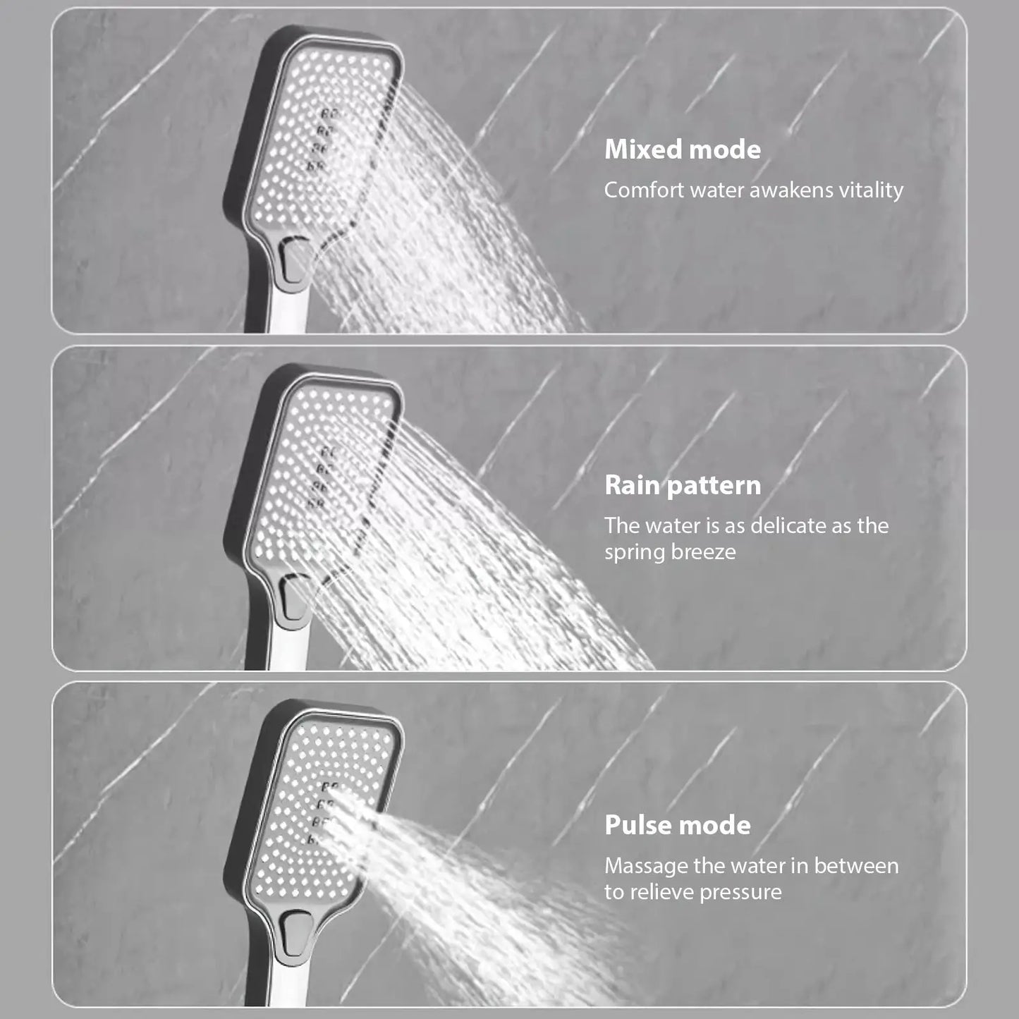 Digital Display Shower Faucet Set Rainfall Bathroom Mixer Tap Grey Bidet Shower System With Ambient Lighting Bathroom Accessorie