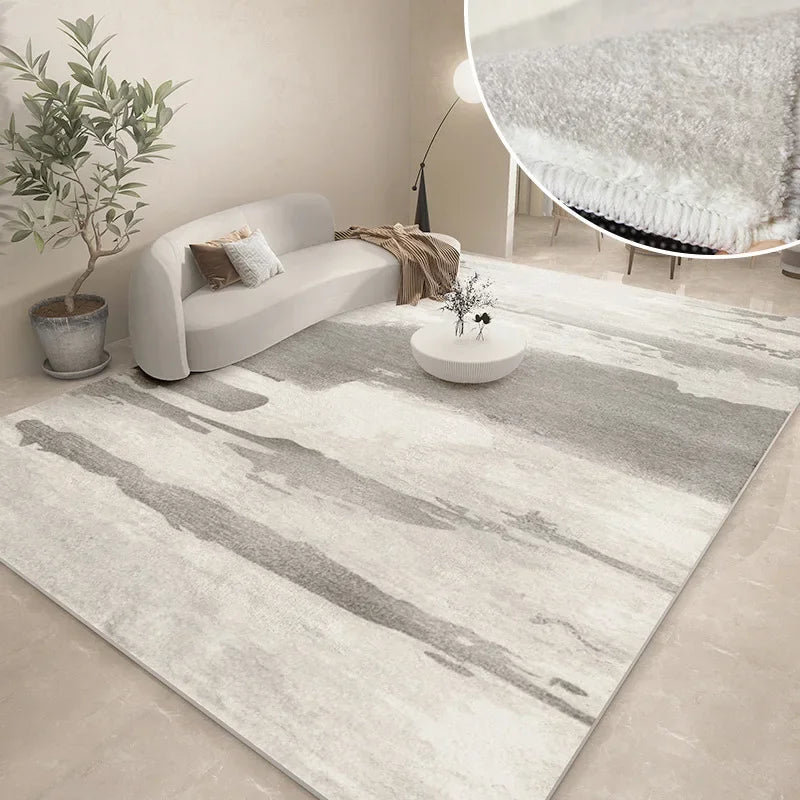 Thickened Study Carpet Modern Abstract Carpets for Living Room Home Washable Plush Floor Mat Minimalist Bedroom Decor Art Rug