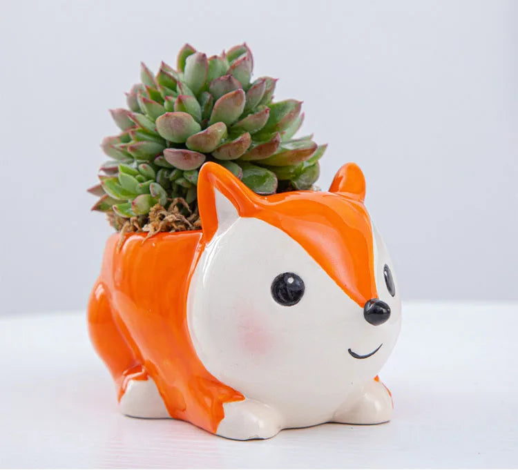 Creative Ceramic Cartoon Vase Cute Animal Panda Cactus Plant Potted Home Gardening Ornaments Ceramic Vase Gift Home Decoration