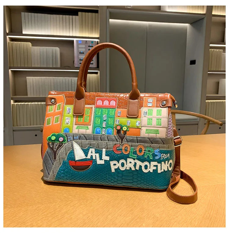 High-Quality Women’s Shoulder Bag Fashion.Features creative 3D embroidery design with a youthful, stylish look. Versatile crossbody bag perfect for everyday wear.