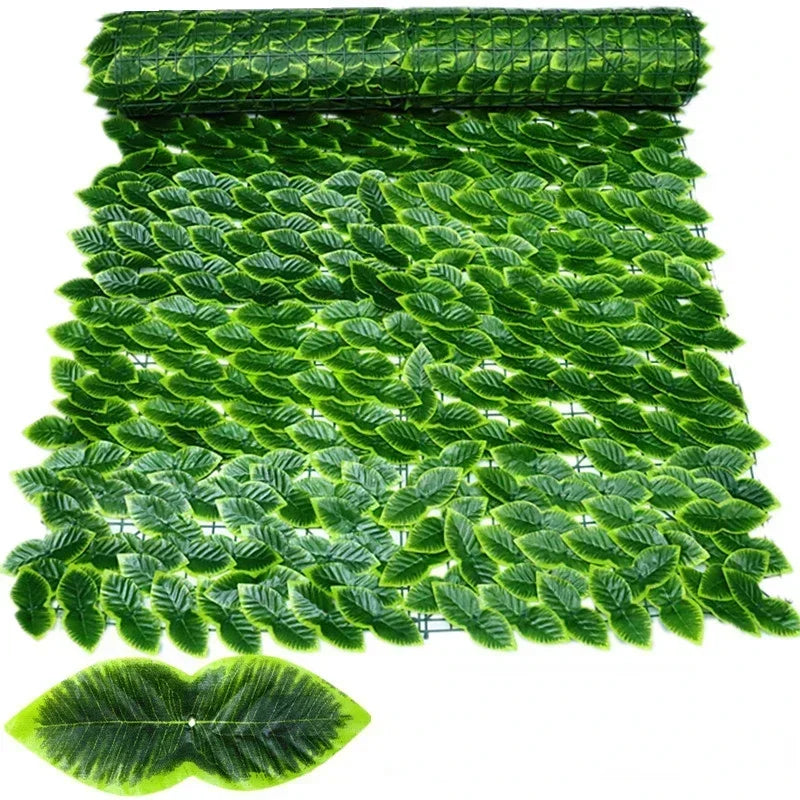Artificial Leaf Privacy Fence Screen  Fake Hedge Panels Balcony Screen Ivy Leaves Fence Screen for Wall Garden Patio Decor