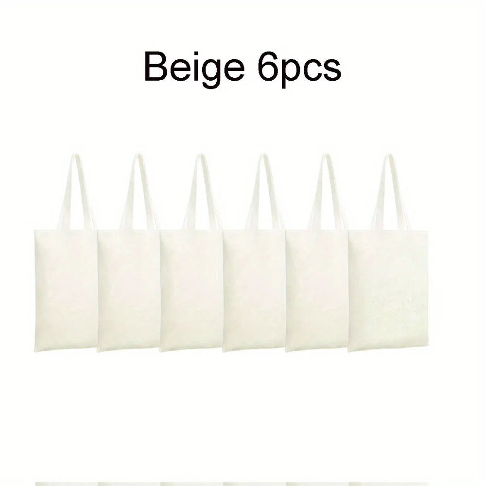 3/6 Pcs Blank Tote Bags 30x40cm for DIY Crafts, Painting, Shopping, and Grocery Use