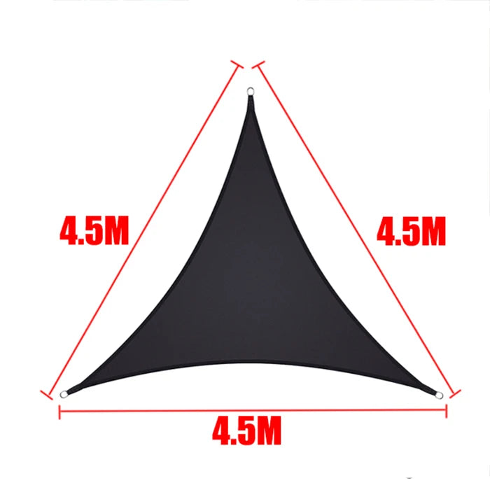 Black All size Waterproof Sun Shade Sail Square Rectangle Garden Terrace Canopy Pool Shade Triangle Camp Hiking Yard Awning