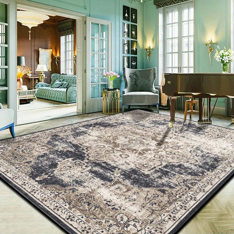 Persian Style Easy Cleaning Carpet for Living Room Retro Room Decoration Aesthetic Non-slip Lounge Rug European Tatami Mat