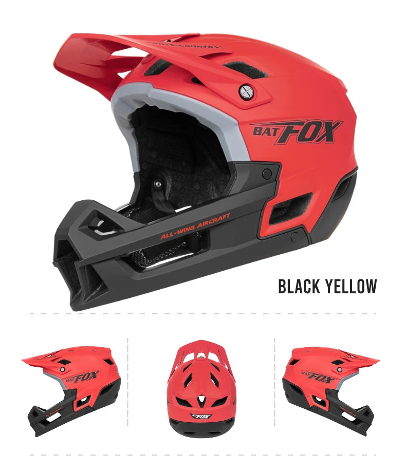 Full-Face Mountain Bike Helmet – Off-Road Certified Integrally molded helmet designed for cycling safety and comfort. Ideal for mountain biking and off-road riding adventures.