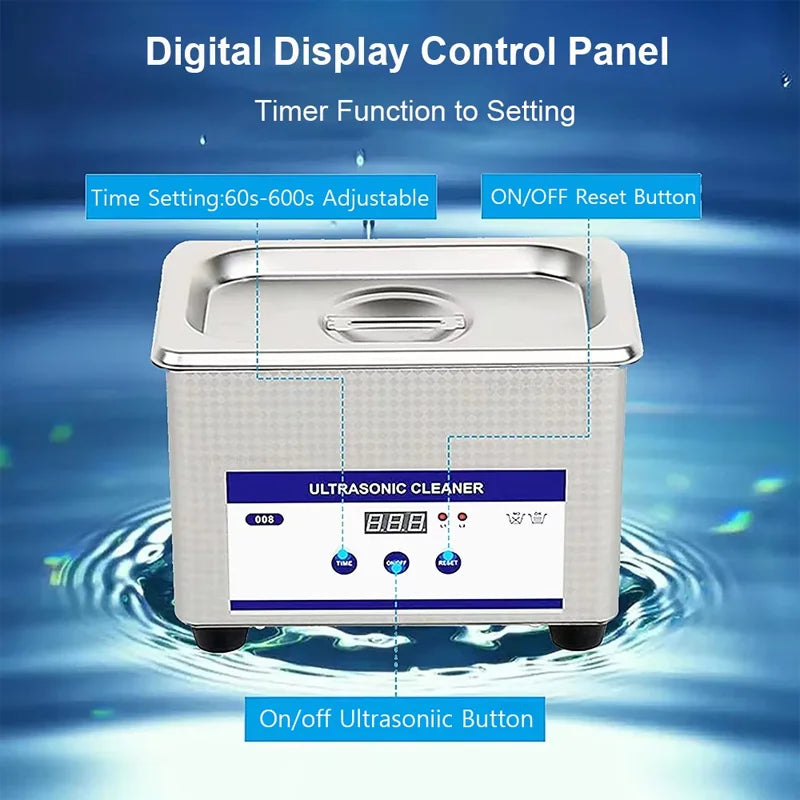 800ml Ultrasonic Cleaner Glasses Ultrasonic Cleaning Device Jewelry Ultrasound Cleaner High Frequency Ultrasonic Washing Bath