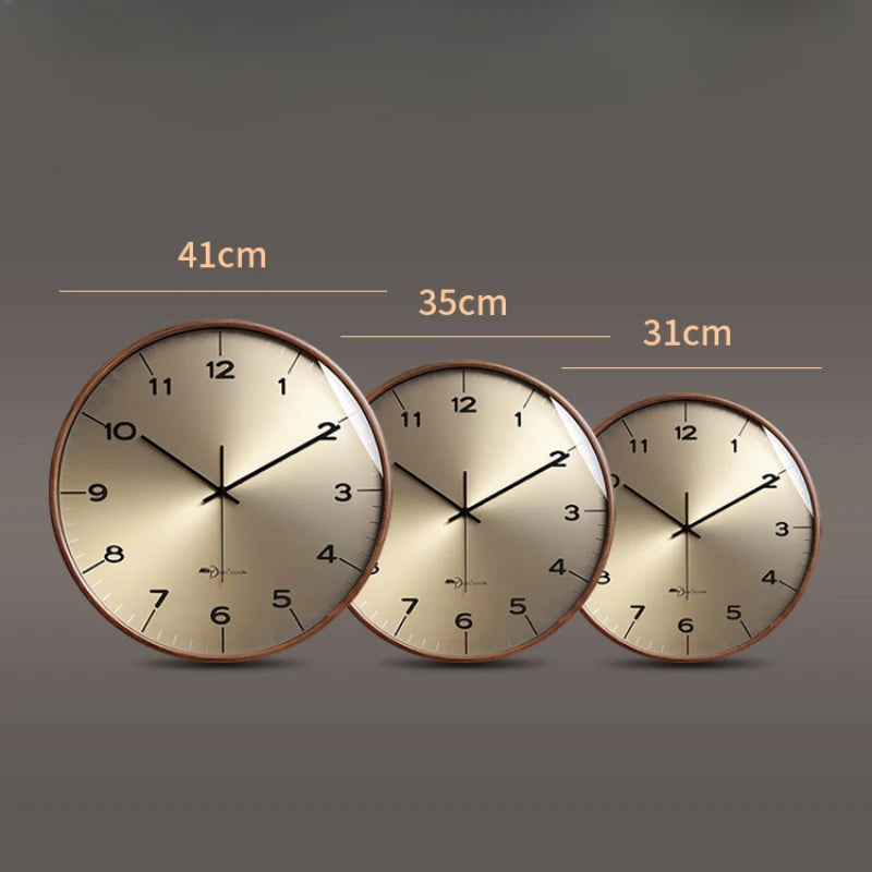 New modern simple solid wood wall clock living room household wall decoration clock