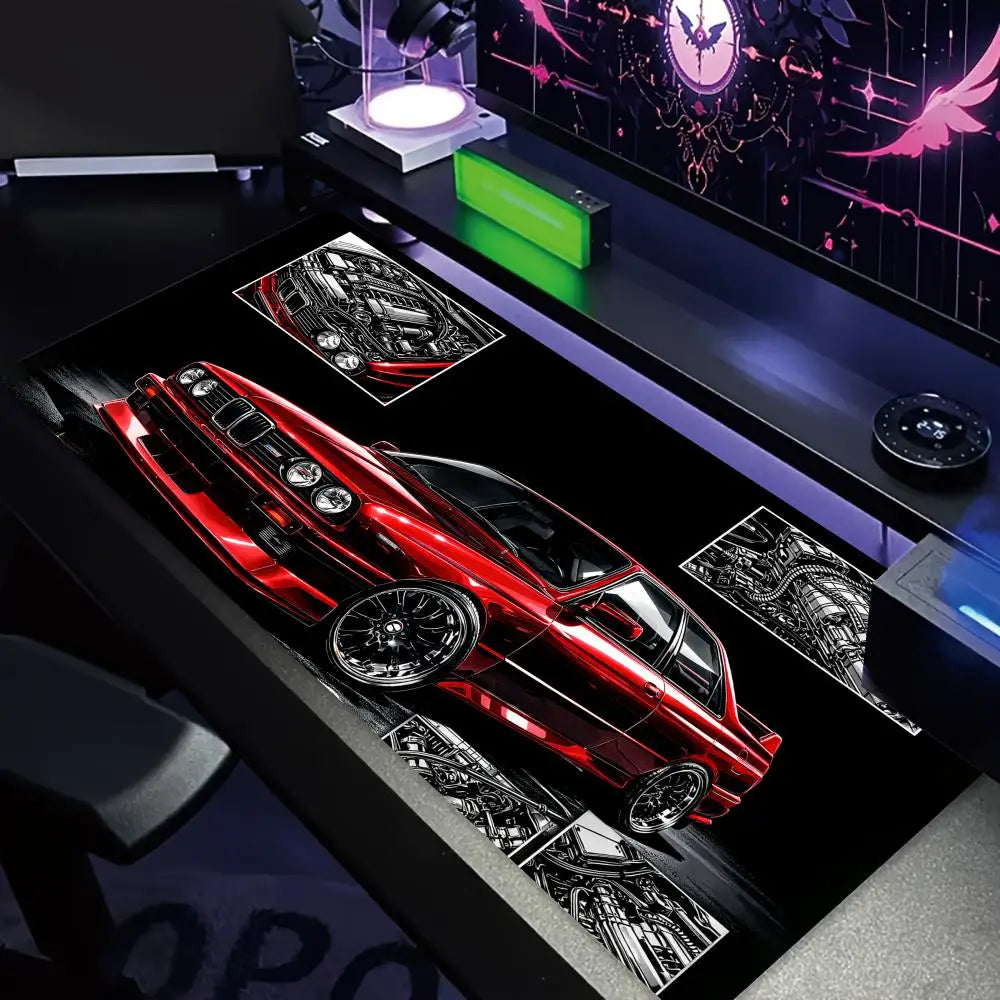 Red classic performance car Mouse Pad Desk Mat Non-Slip Gaming mats pc accessories keyboard mousepad Office carpet Extended pad