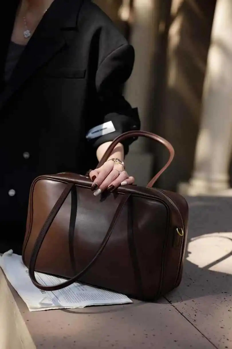 Luxury Genuine Leather Women’s Shoulder Bag Designer-style crossbody made from premium cowhide. Available in black, brown, and coffee colors with a spacious, elegant design for everyday use.