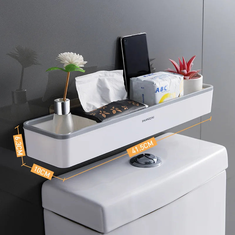 Wall Hanging Toilet Bathroom Storage Cabinet Rack Punch Free Multifunctional Artifact Above Toilet Rack Shelf Organizer