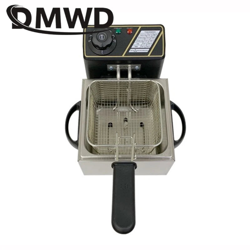 Household 2L Multifunction Electric Deep Oil Fryer Stainless Steel Grill Oven Chicken French Fries Oil Frying Machine Hot Pot