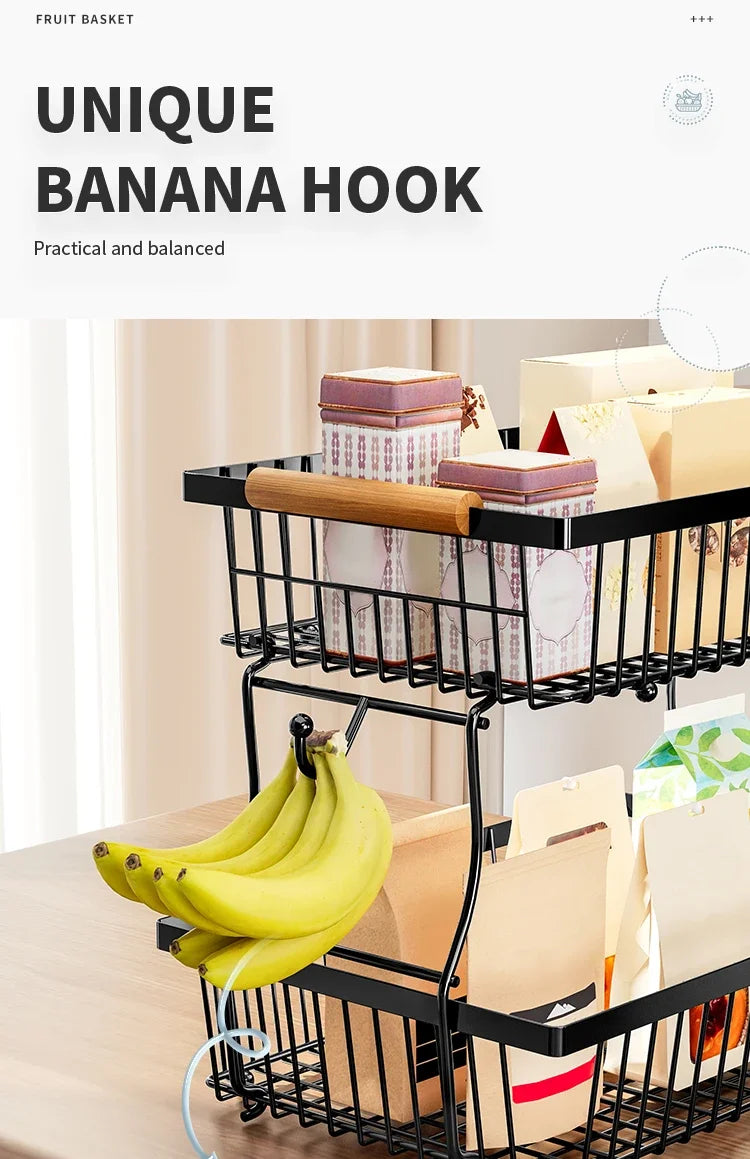 Kitchen Organizer Shelf Double Layer Seasoning Vegetables Fruits Holder Assembly Bathroom Cosmetic Removable Stand Storage Shelf