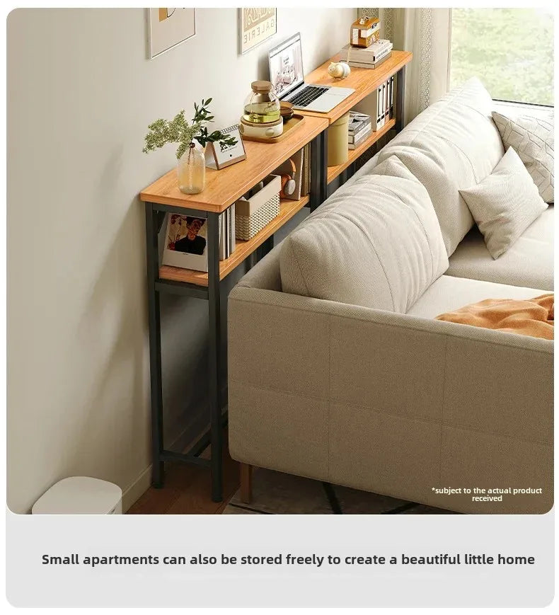 Rear Sofa Gap Table Narrow Side Table Multi-functional Living Room Long Partition Rack Bed Tail Storage Space-Saving Furniture