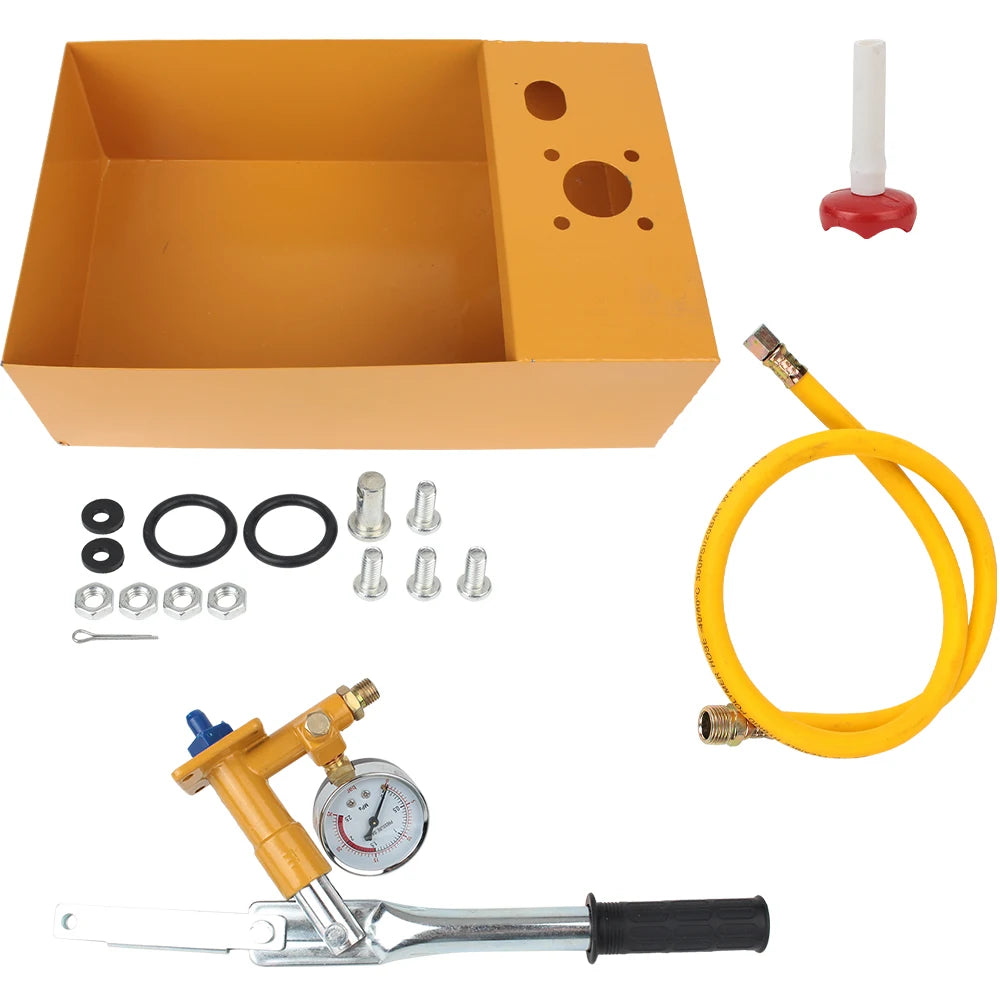 25KG Water Pressure Tester Oil Test Pump 2.5MPa Pressure Test Pump with G1/2" Hose Manual Hydraulic Test Pump Machine