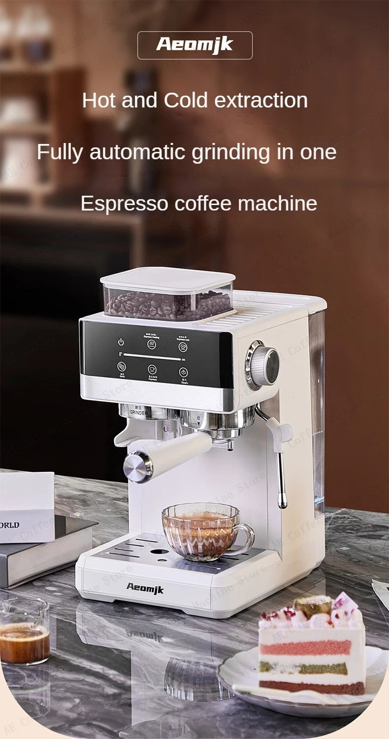 Semi-automatic Grinding and Extraction Espresso Machine, Steam milk espresso coffee machine, Can Extract Cold/hot Coffee