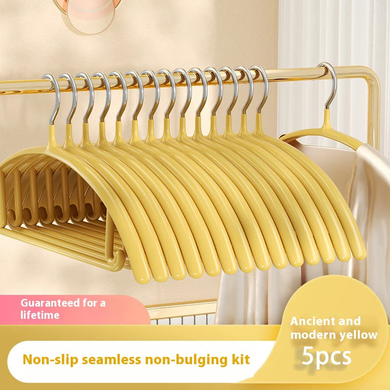 5pcs Nano seamless anti slip clothes hanger stand hanger non marking storage, thick clothing support, anti slip stainless steel