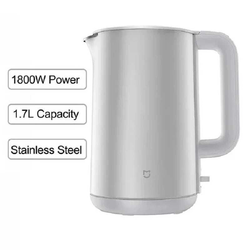 MIJIA Electric Kettle S1 Fast Hot boiling Stainless Water Kettle Teapot 1.7L 1800W Anti-Overheat Quadruple Protection