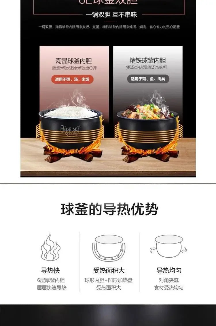 Supor Electric Pressure Cooker High Pressure Cooker Household Double Tank 6L Large Capacity Multi-function 5-8 People