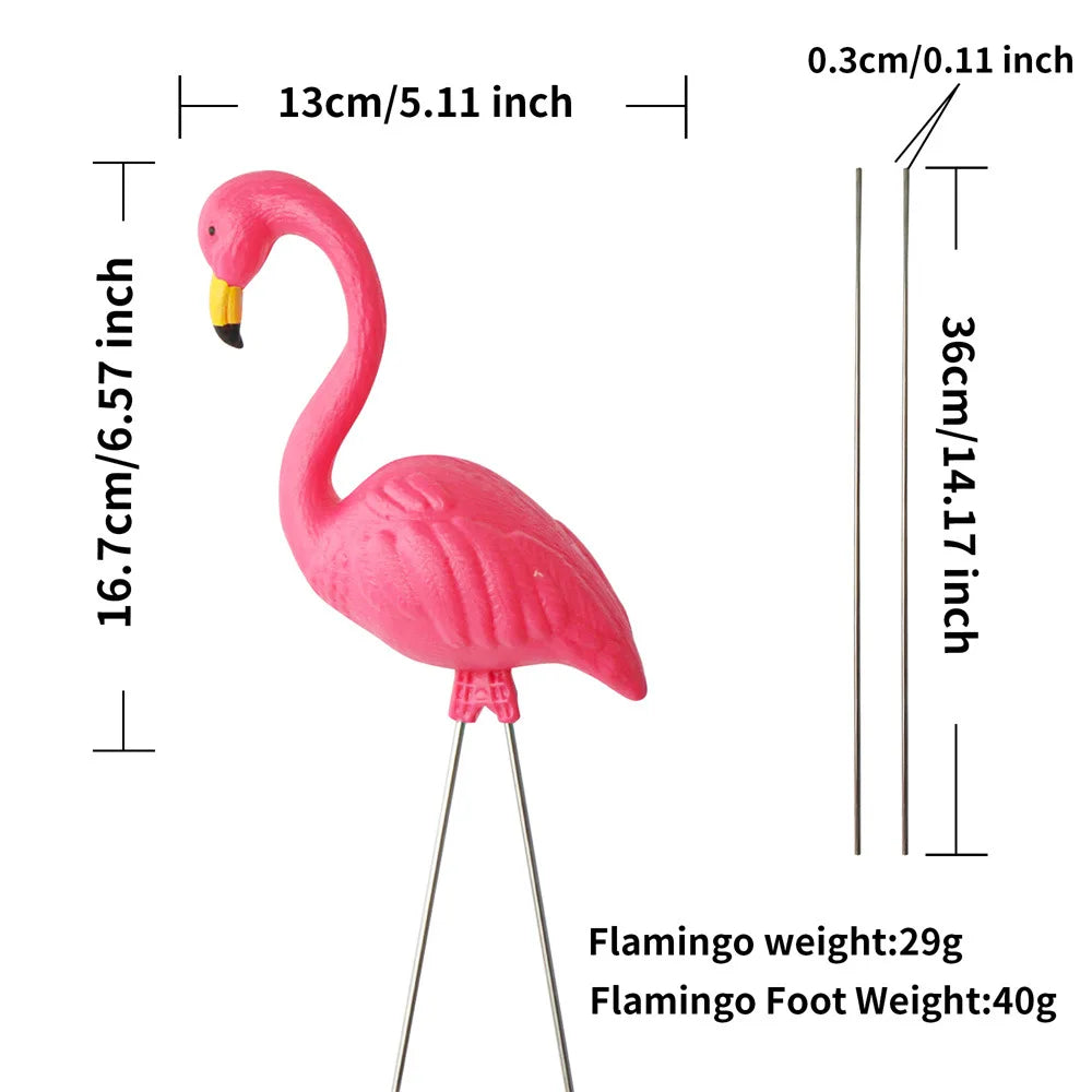 Pink Small Flamingo Garden Decoration Lawn Statues Party Ornament Home Craft Plastic Simulation Artificial Flamingo Decoration