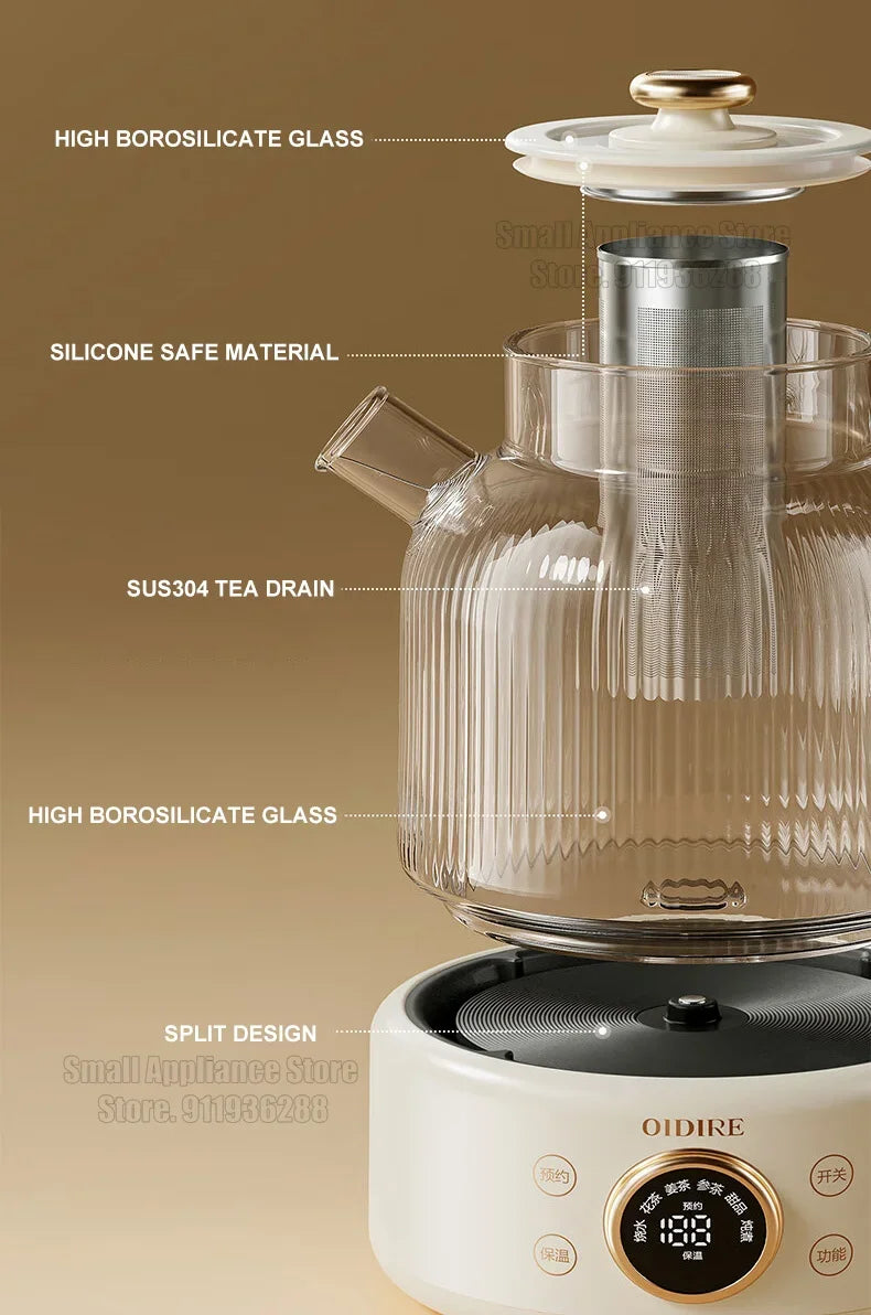 OIDIRE 220v Glass Electric Kettle Health Preserving Pot Tea Maker With Filter Reservation Temperature Adjustable Multi Cooker