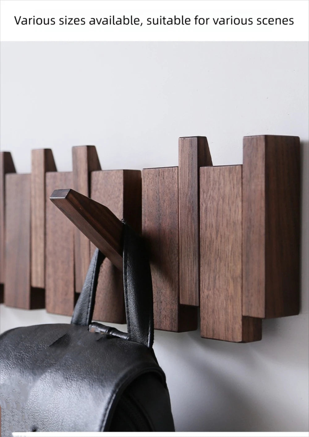 New Wall Mounted Wood Coat Racks with 8 Hooks Art Entry Door Porch Hanging Hook Piano Key Shaped Clothes Hook Home Decor
