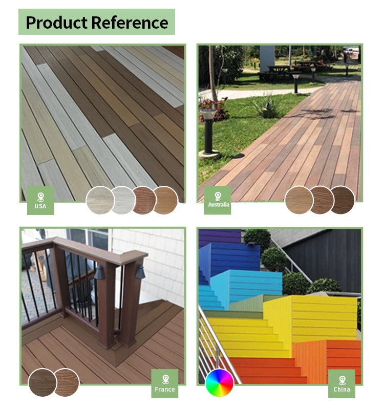 Resort-Style WPC Composite Wood Decking – Slip-Resistant Durable and stylish decking solution for outdoor spaces, combining wood aesthetics with the low-maintenance benefits of composite materials.