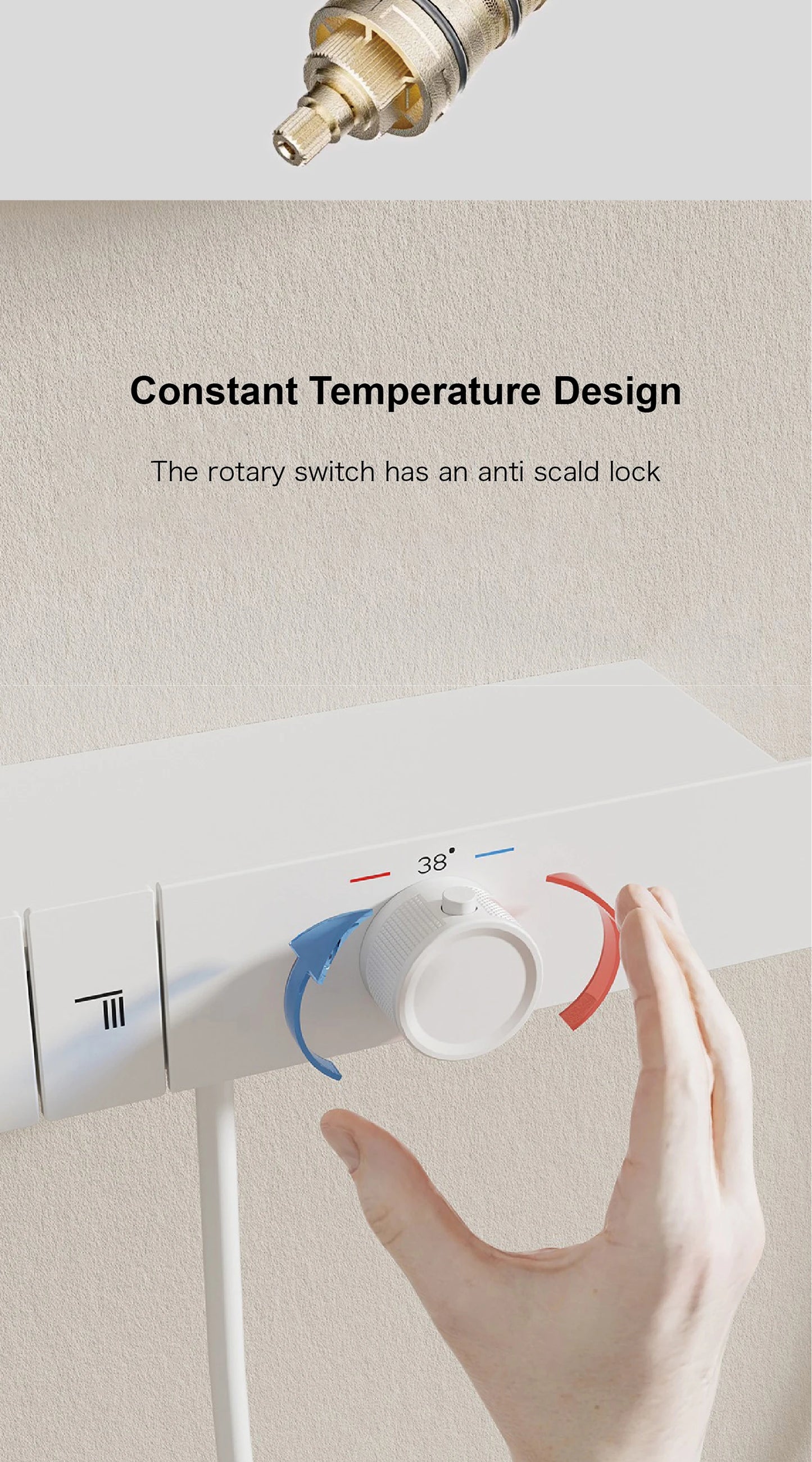 Luxury Ceiling Thermostatic Shower System Black Brass 3 Function Built In Wall Cold Hot Water Waterfall Outlet Bathroom Faucet