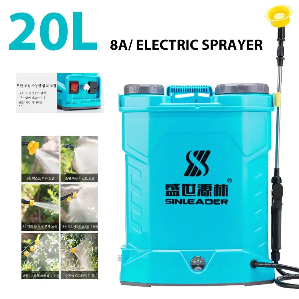 20L/10L/8L Electric Sprayer Back Irrigation Rechargeable Agricultural Gardening Tool High Pressure Atomizing Battery Sprayer