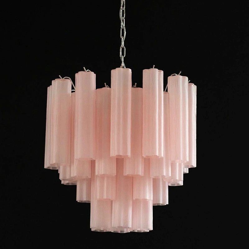 Art Deco Stained Glass Tube Chandelier – Luxury Ceiling Pendant Light Elegant lighting fixture perfect for kitchen islands, dining rooms, or any upscale interior space. Adds a touch of sophistication and style.