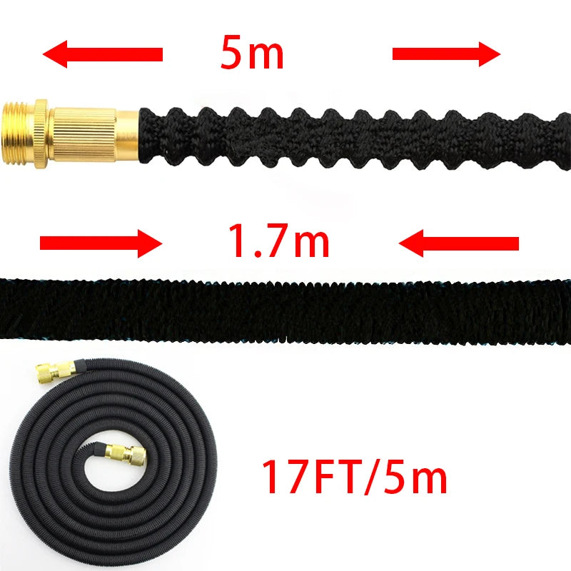 Expandable Garden Hose - Heavy Duty Superior Strength  4 -Layer Latex Core - Extra Strong Brass Connectors water hose