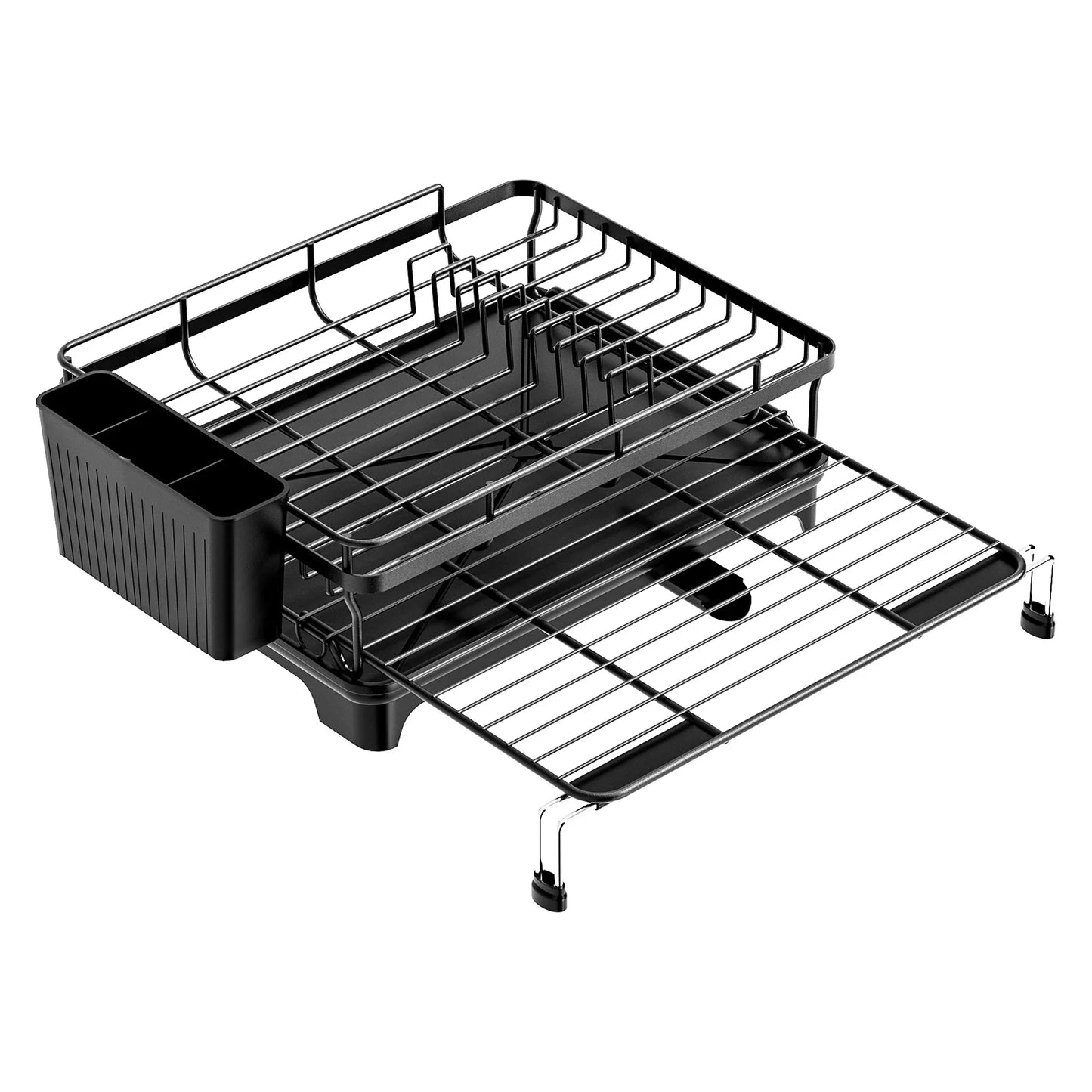 Dish Drying Rack - Extendable Dish Rack, Large Sink Drying Dish Drainer for Kitchen Counter, Stainless Steel Dish Strainer