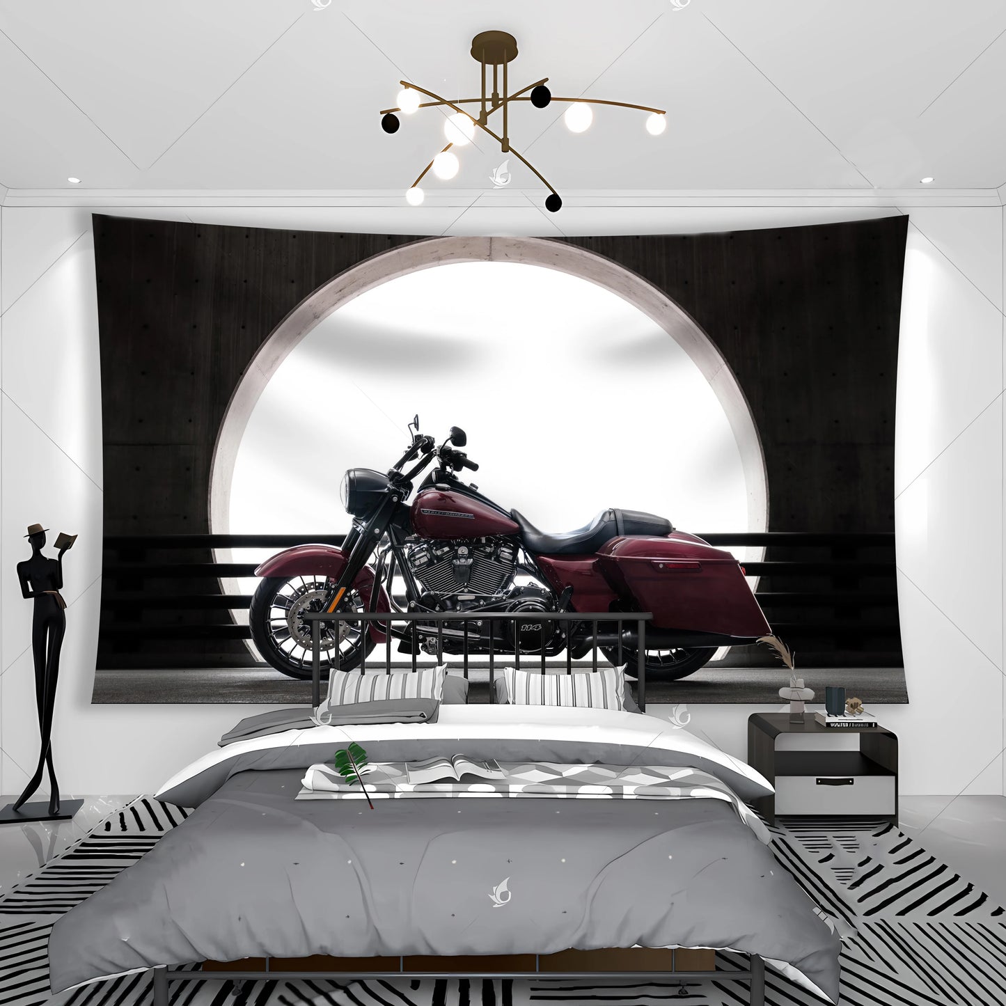 Wild West Motorcycle Tapestry Banner Flags Cool Sports And Travel Style Room Wall Hanging Decoration