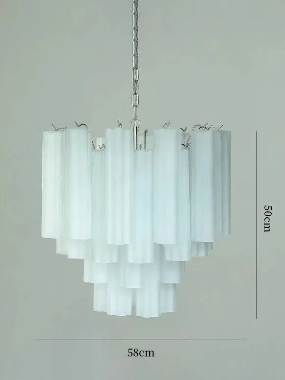 Art Deco Stained Glass Tube Chandelier – Luxury Ceiling Pendant Light Elegant lighting fixture perfect for kitchen islands, dining rooms, or any upscale interior space. Adds a touch of sophistication and style.