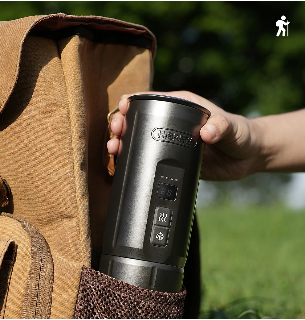 HiBREW H4C Portable Espresso Coffee Machine Wireless Heating Removable Battery Barista Ground Coffee Bottomless Extraction