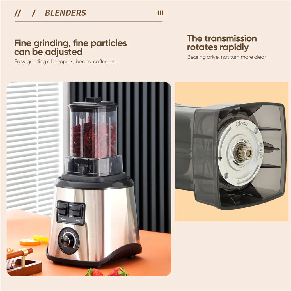 YsinoBear 3-in-1 Electric Blender Professional High Power Food Processor Ice Smoothies Juicer, for Juice, Smoothie, Milkshake